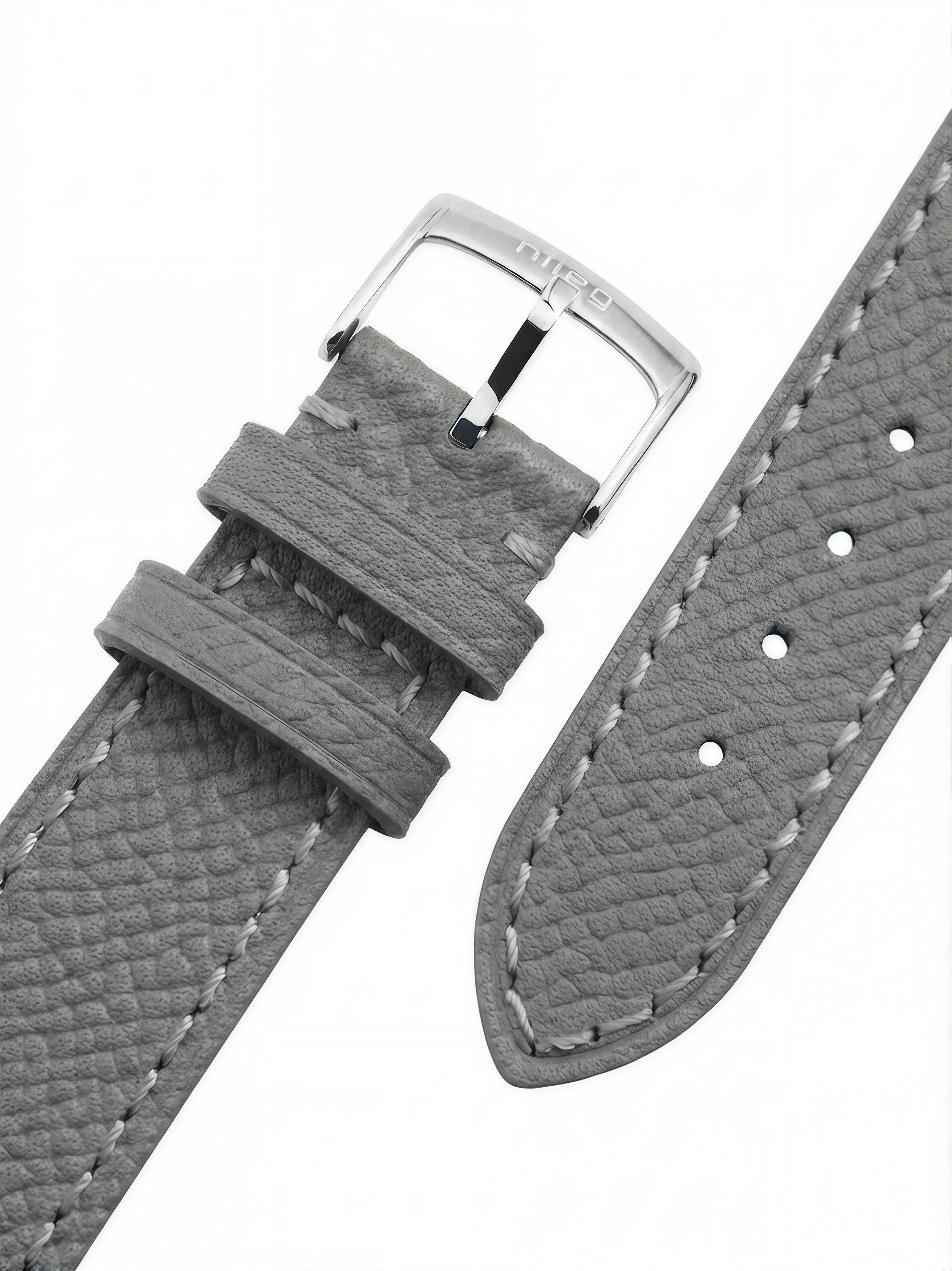 Cinturino in pelle grigio